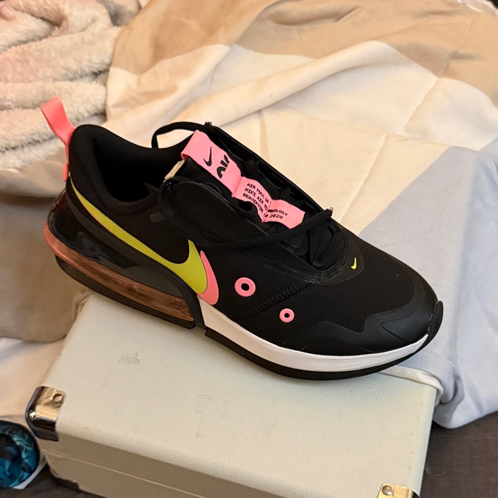 Nike Black Sneakers with Pink and Yellow Accents